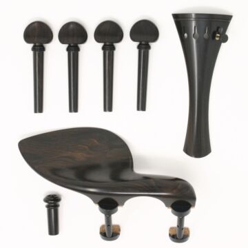 B&amp;C Set violin Swiss pegs, French tailpiece, Blackwood/Ebony
