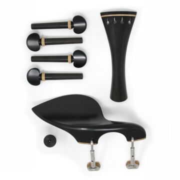 set violino English cordiera tonda ebano/bosso