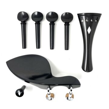 set violino ebano inserti madreperla