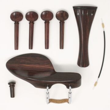 Standard Swiss Set Violin rosewood Round Tailpiece + tailgut