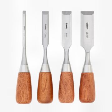 set 4 scalpelli 6/13/19/25mm in box di legno